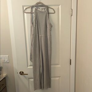 Striped Sleeveless Jumpsuit